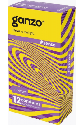 Презервативы "Ganzo Sense", тонкие, 12 шт.